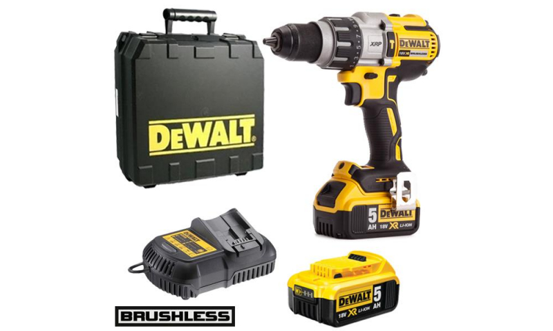 DEWALTDCD996P2 18 Volt Brushless 3-Speed Hammer Drill Kit, 2 x 5.0Ah Batteries