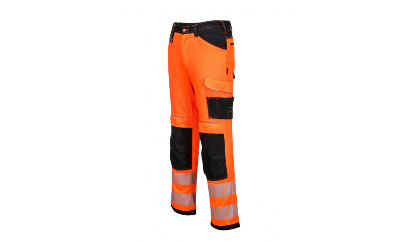 PW340 - PW3 Hi-Vis Work Trousers Orange/Black